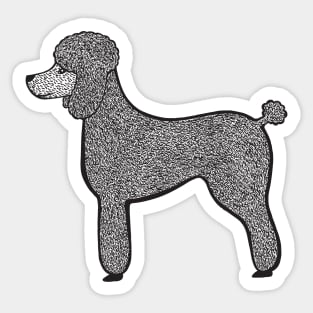 Poodle Ink Art - cool pet dog design - light colors Sticker